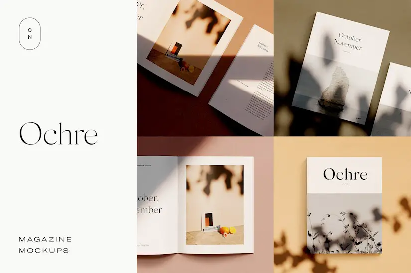 ochre magazine mockups