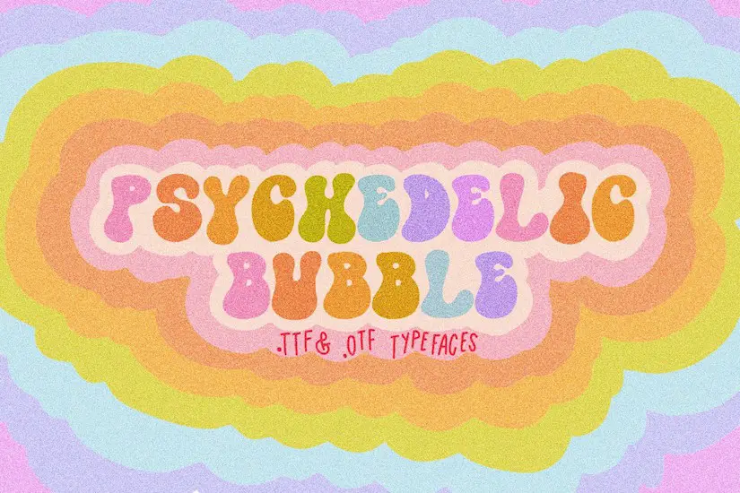 psychedelic bubble 70s font