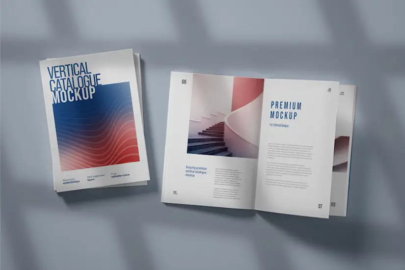 vertical catalog magazine mockup