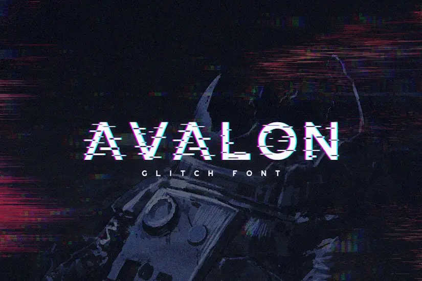 avalon glitch font