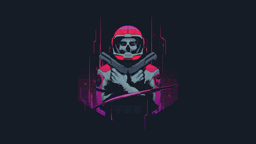 cyberpunk astronaut minimal 4k