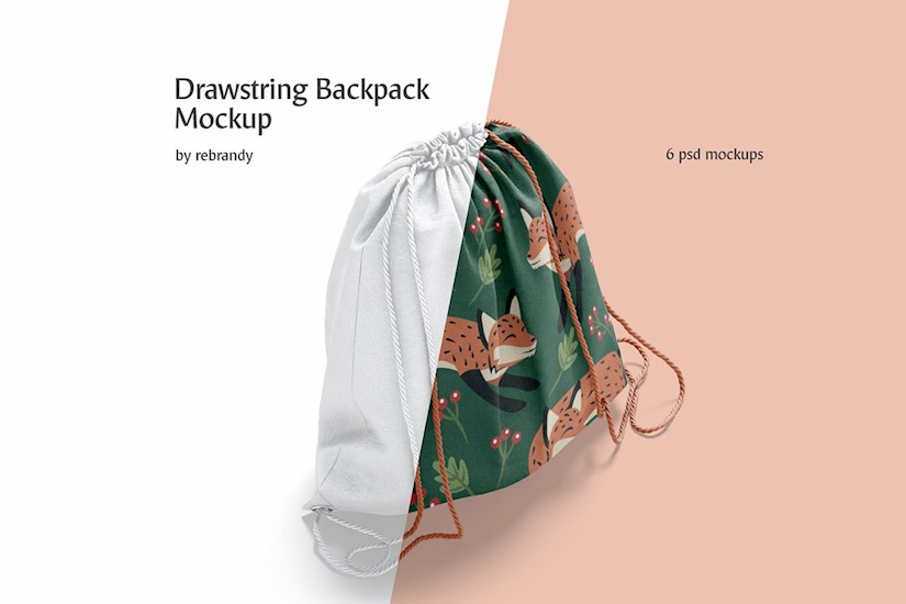drawstring backpack mockup