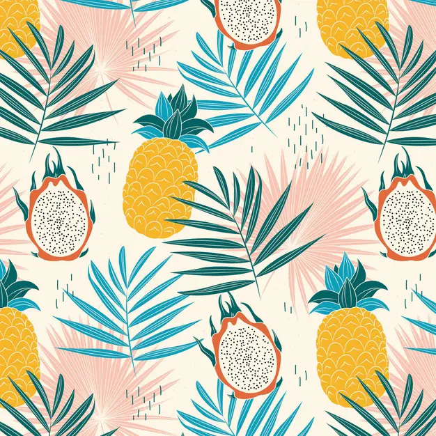 hand drawn summer tropical pattern 52683 62098