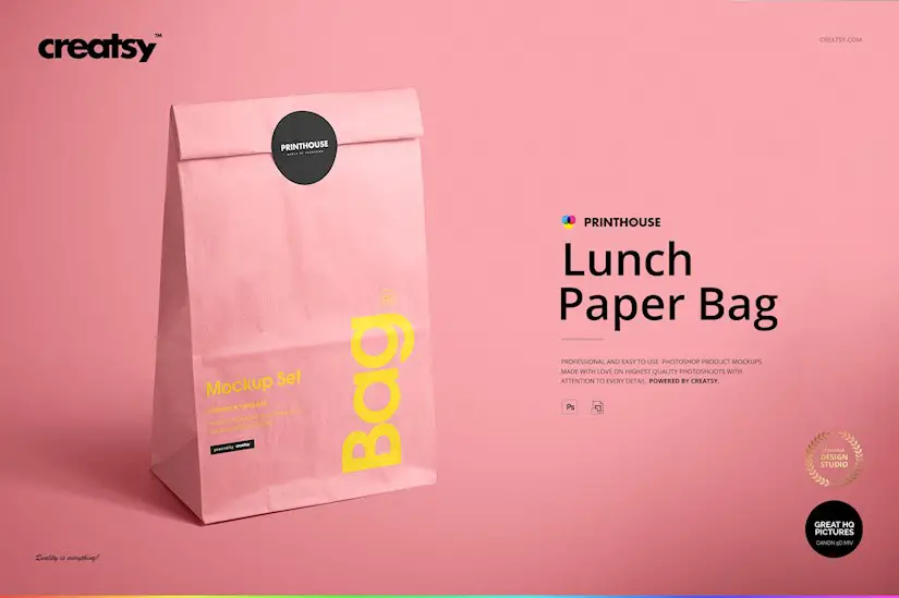 lunch bag mockup set