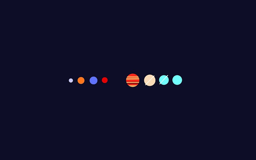 minimalist abstract planets wallaper