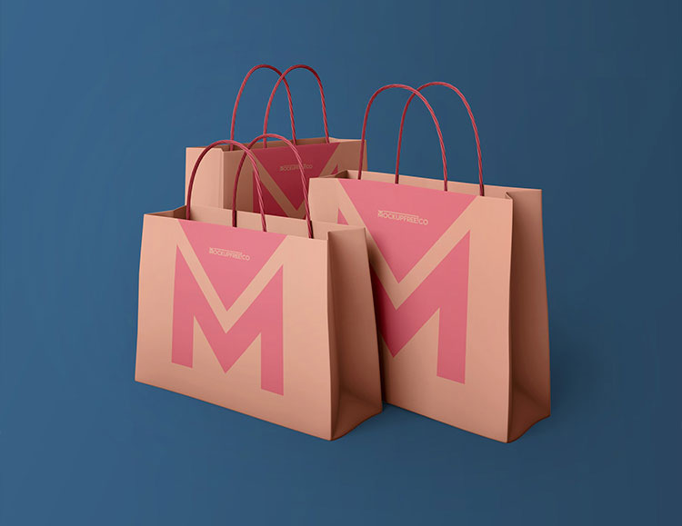 paper shopping bag mockups