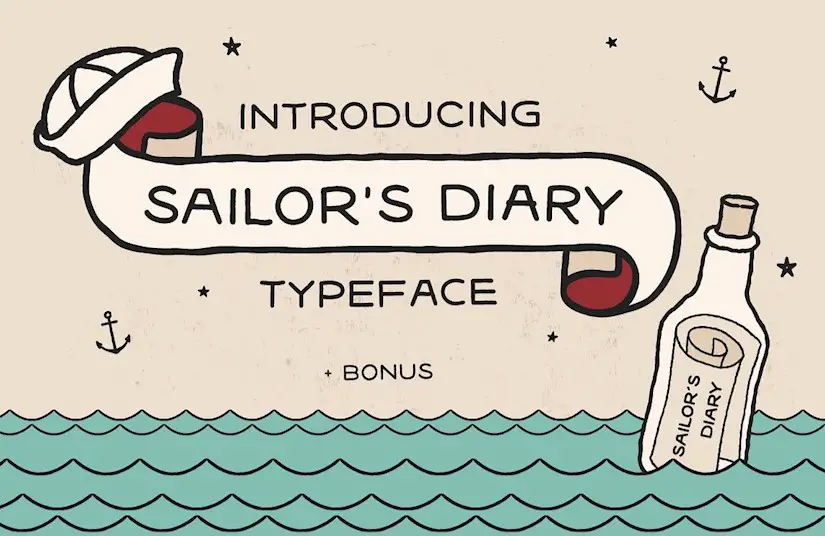 sailors diary tattoo style font