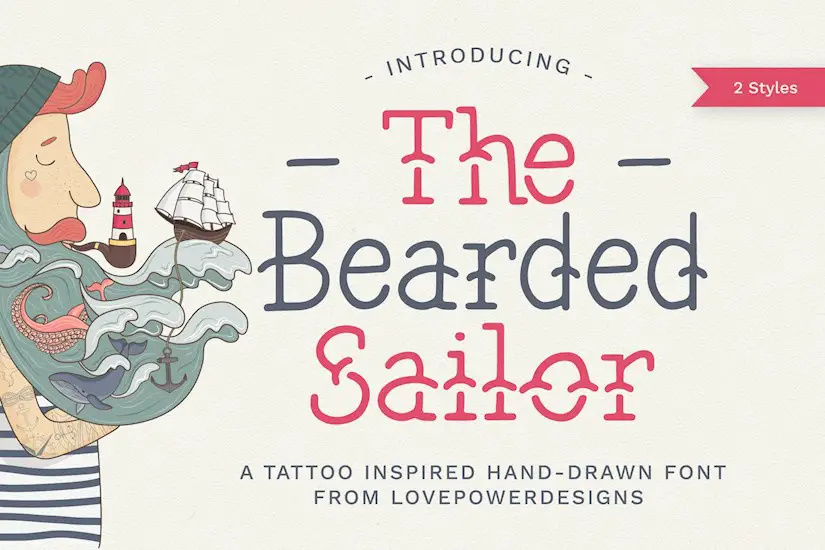 the bearded sailor tattoo font
