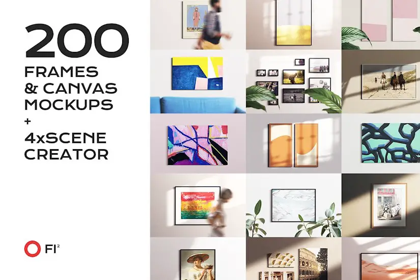 200 frame canvas mockup bundle