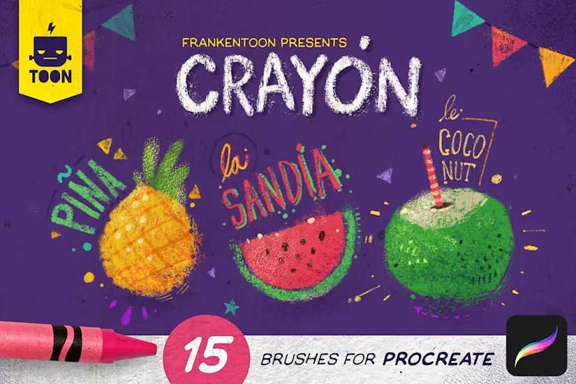 crayon procreate brush pack