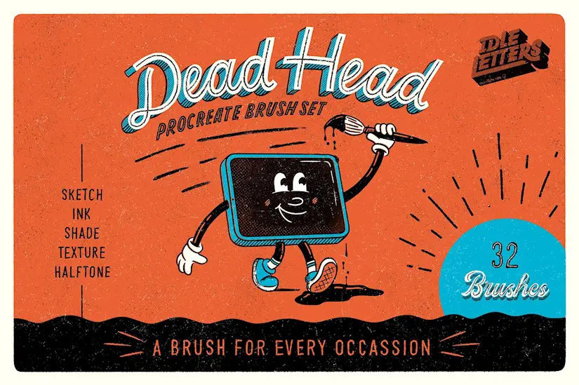 dead head procreate brush set