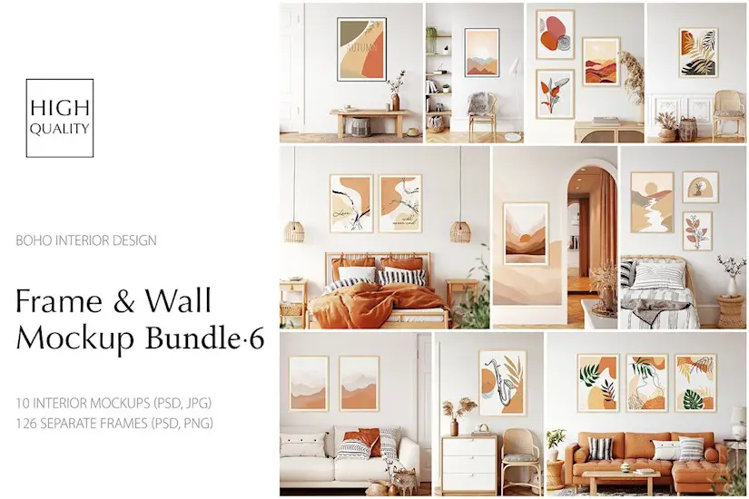 frame wall mockup bundle 6