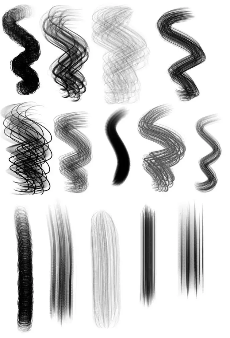 free procreate hair brushes set