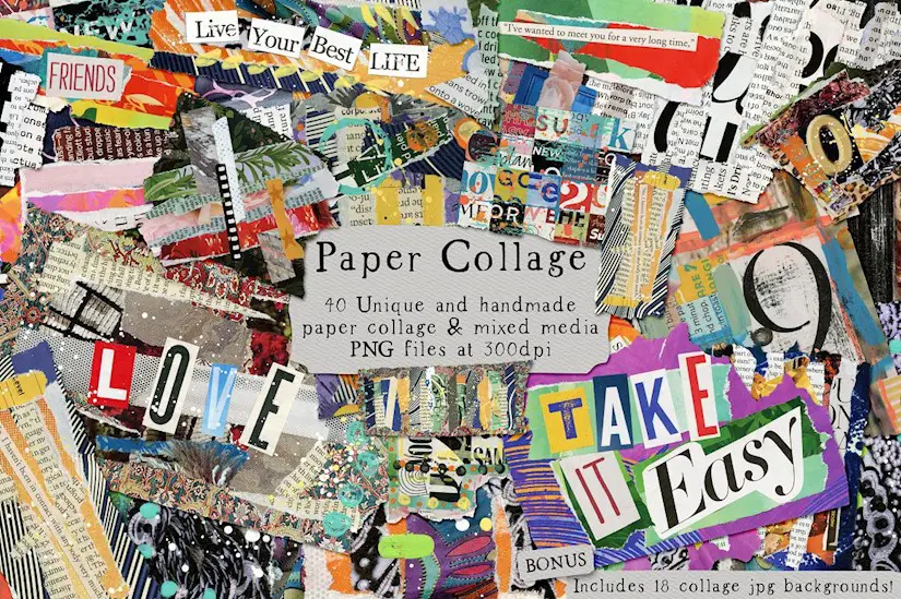 paper collage png graphics