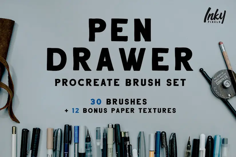 pen drawer procreate brush set