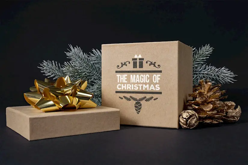 christmas gift box mockup