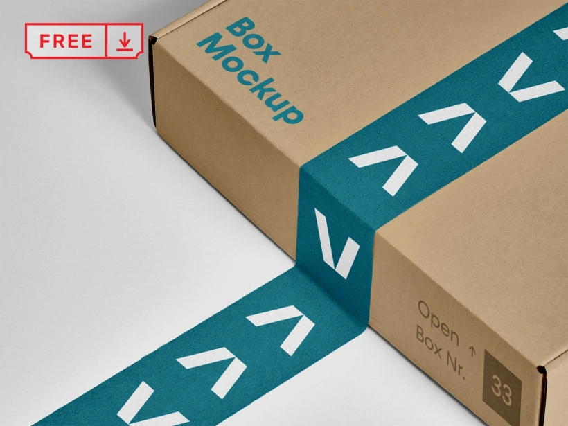 free box psd mockup