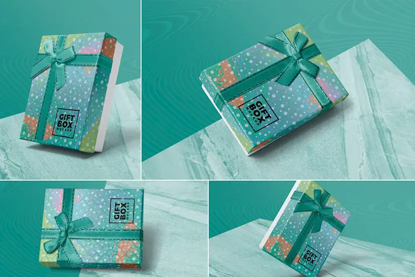 gift box mockups green