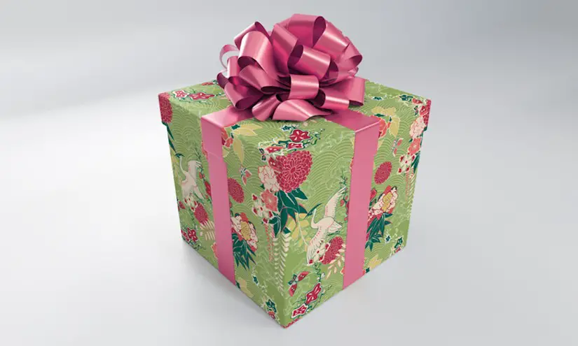 gift box with bow mockup