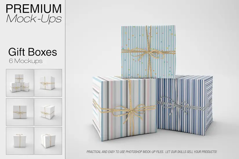 gift boxes mockup set