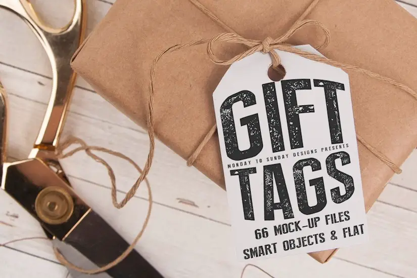 gift tag mock ups smart objects