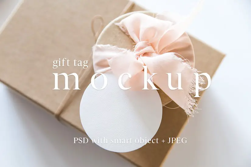 gift tag mockup round tag mockup