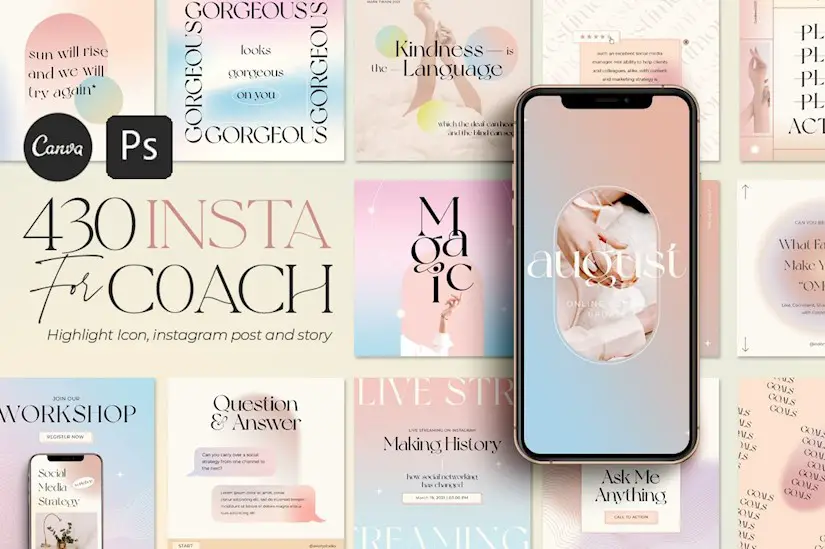 instagram gradient coach canva ps