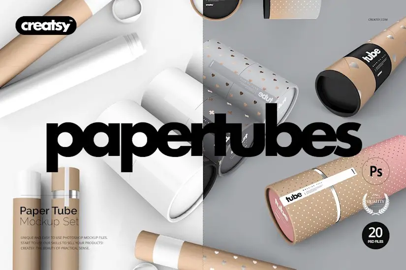 paper tube mockup set