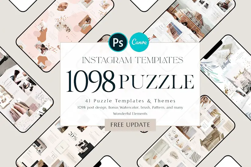 puzzle bundle instagram canva ps