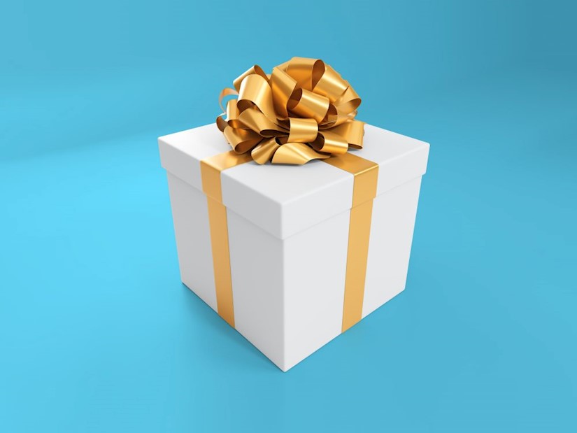 ribbon gift box free mockup