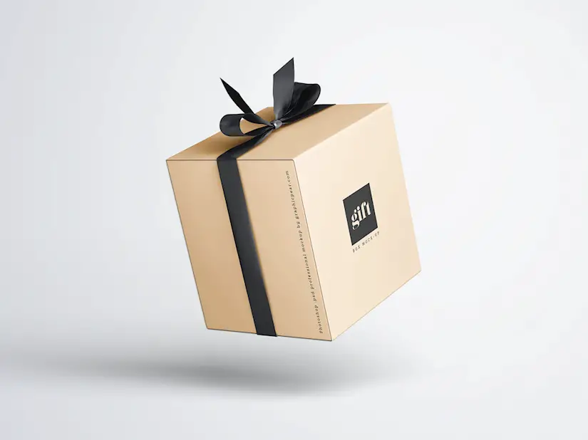 simple gift box mockup
