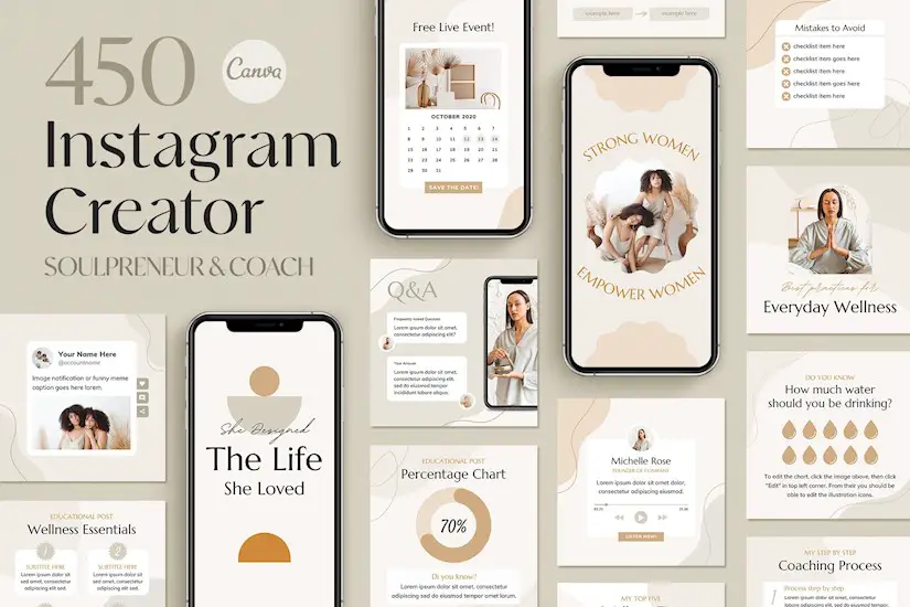 100+ Best Instagram Templates for Posts and Stories - Onedesblog