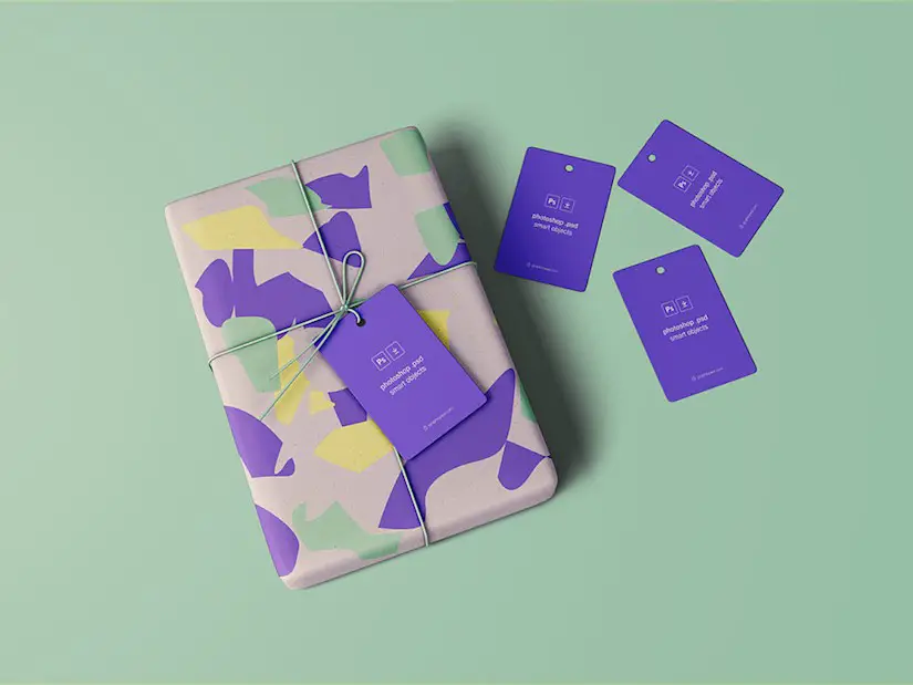 wrapped gift mockup free