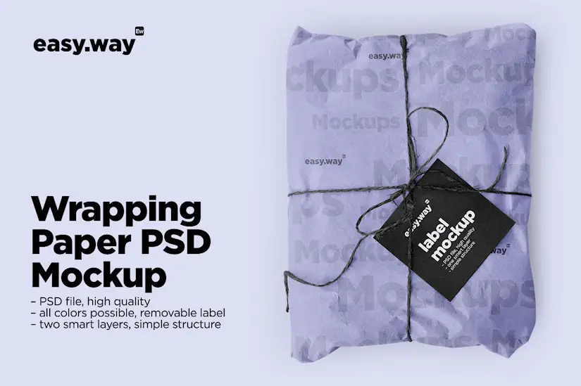 wrapping paper psd mockup