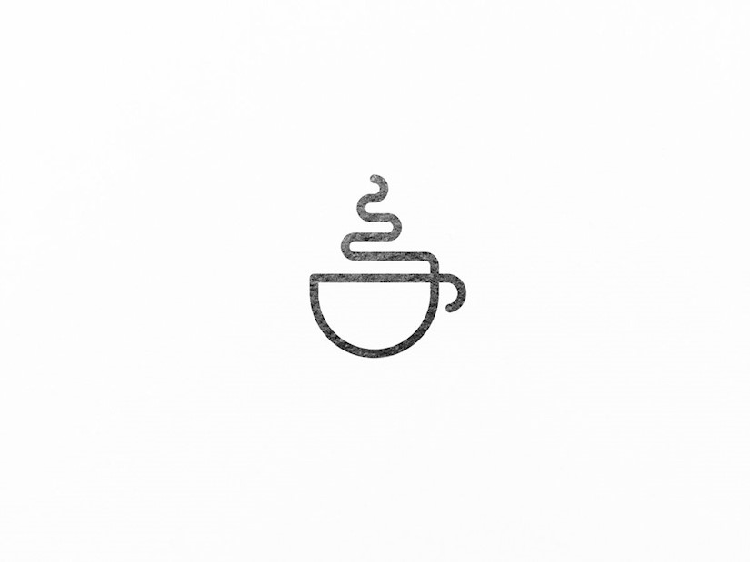 a minimalistic logo design for a coffee shop out of one line