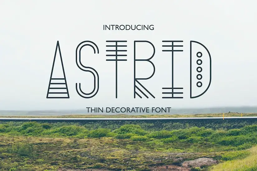 astrid thin decorative font