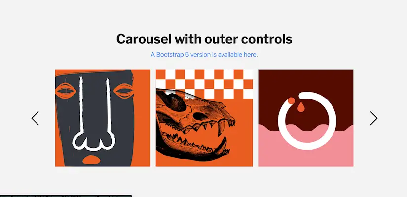 bootstrap 4 carousel with contents outer controls