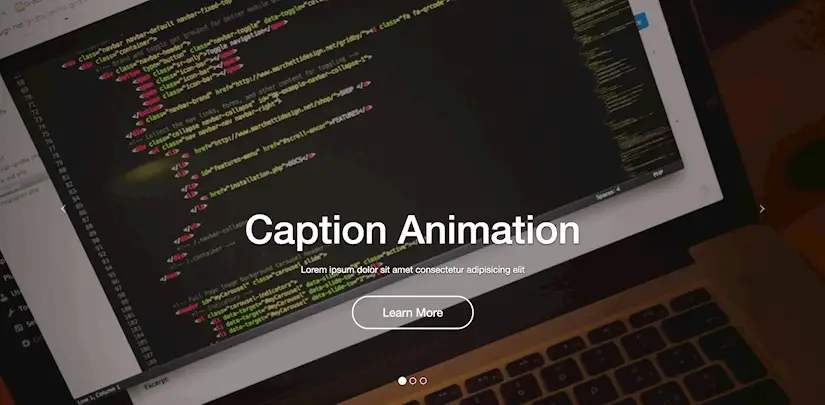 bootstrap slider full screen with animations