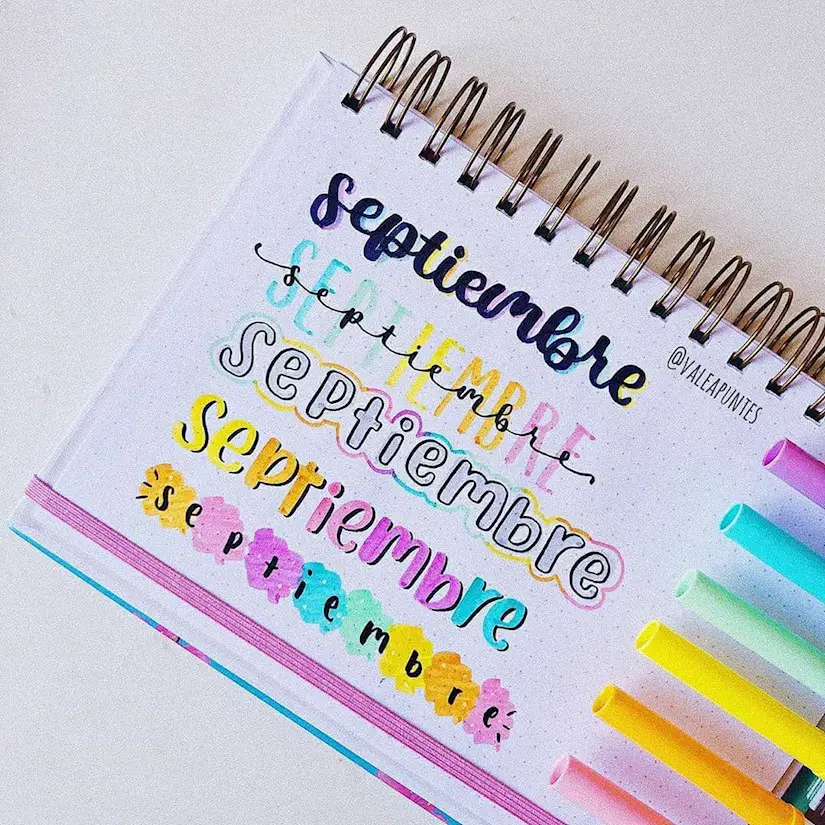 colorful fonts bullet journal