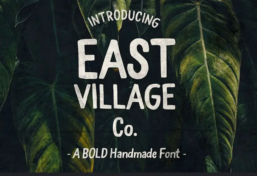 east village bold handwritten font