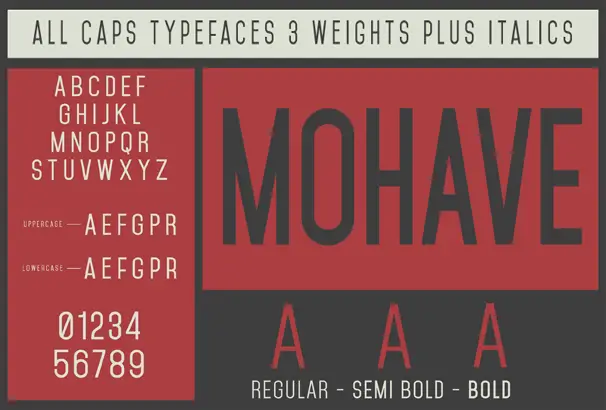 free all caps font mohave