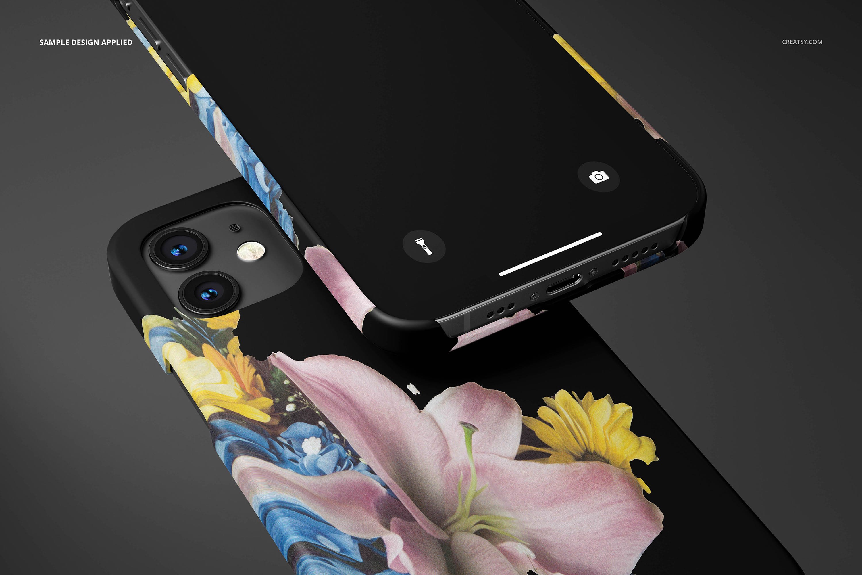iphone 12 matte snap case mockup set