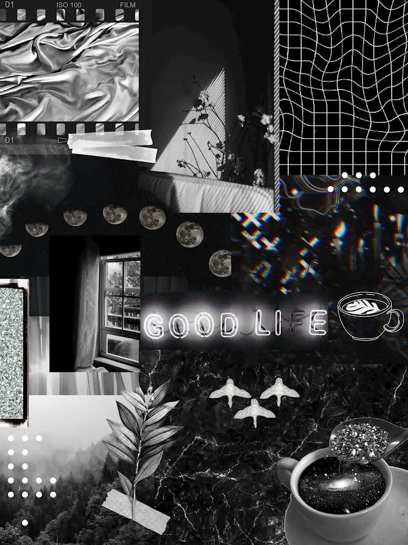 ipad black aesthetic collage background screensaver free