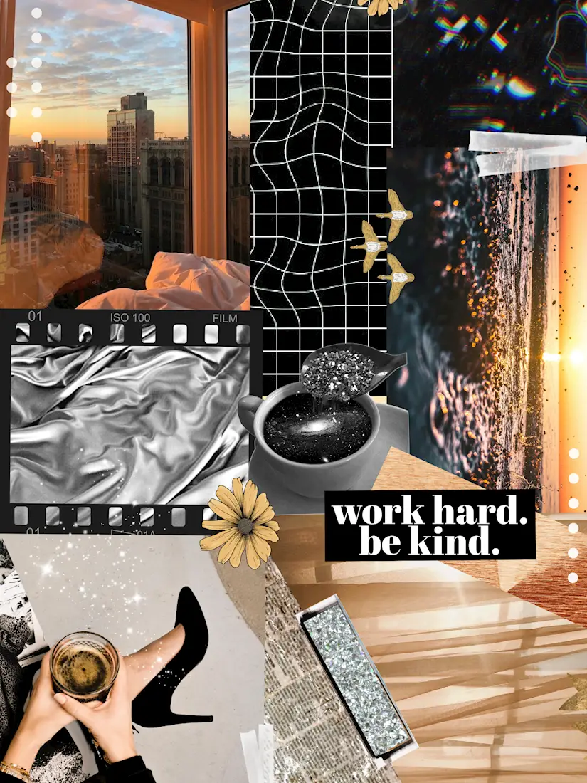 ipad work hard aesthetic collage background screensaver free