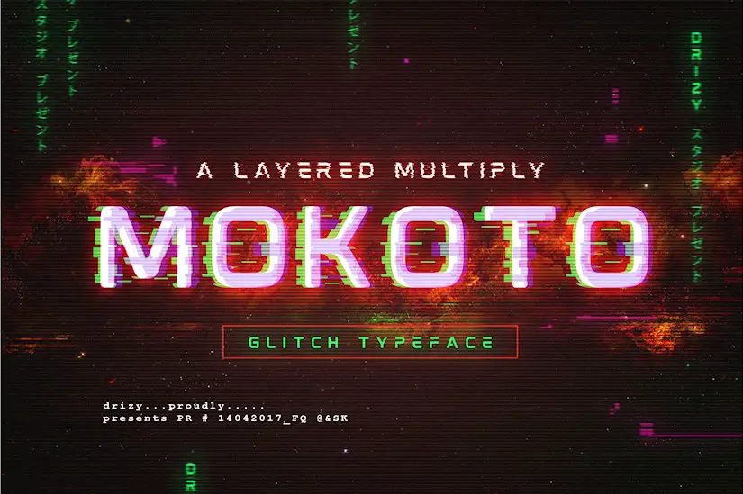 mokoto glitch typeface