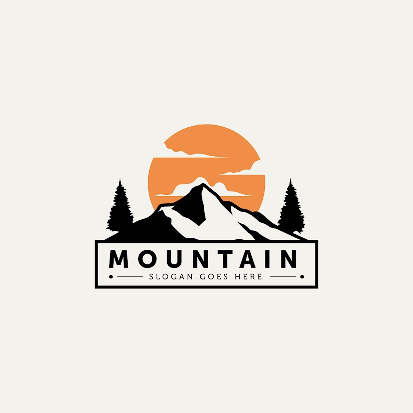 mountain minimalist logo vector design illustration template