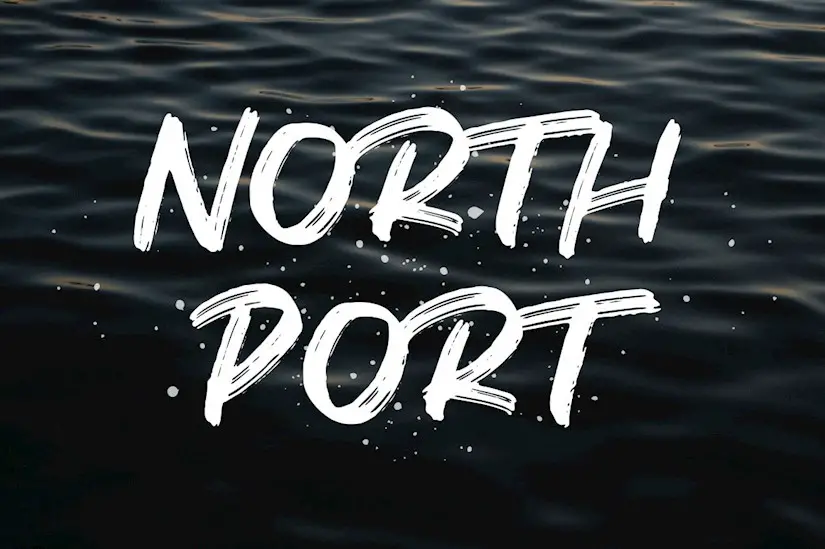 north port all caps brush font