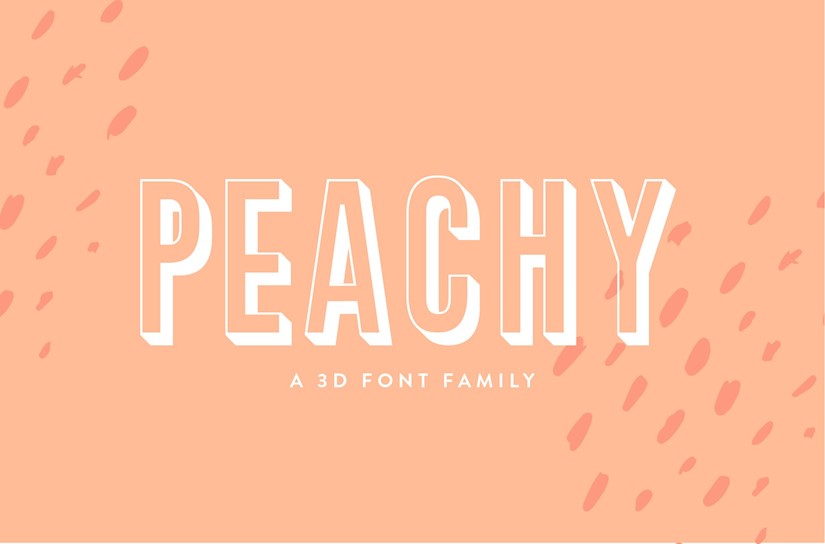 peachy a 3d font family