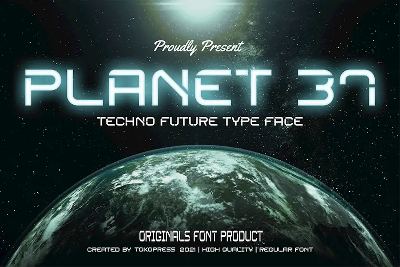 planet 37 futuristic techno font