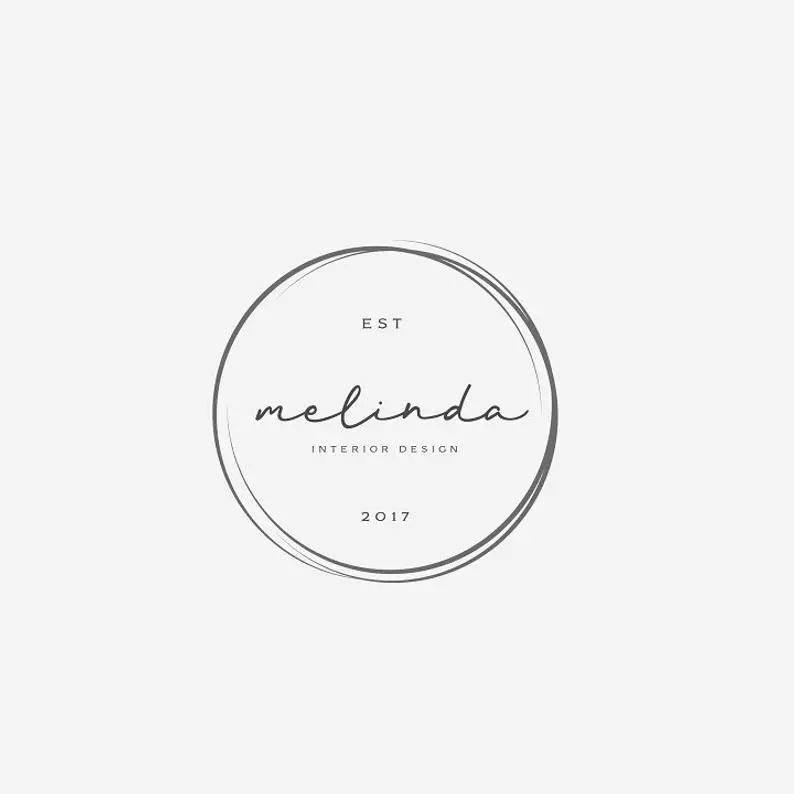 round logo design minimalist logo feminime premade logo etsy